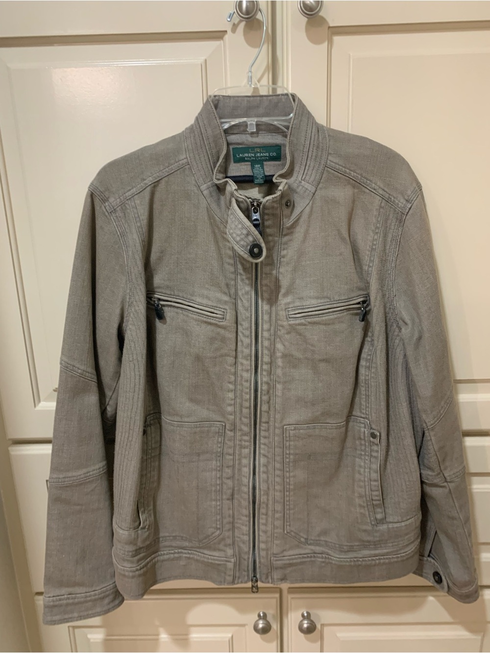 Ralph Lauren Light Grey/Green Zip Jacket